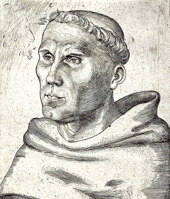 Dziewięćdziesiąt pięć tez Marcina Lutra godziło w ówczesną teologię. Wikimedia Commons, domena publiczna.