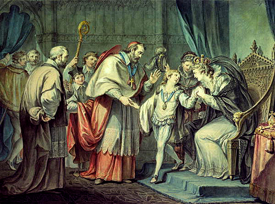 Ryszard, książę Yorku, zabierany od matki z azylu na dwór królewski. © Wikimedia Commons. 
