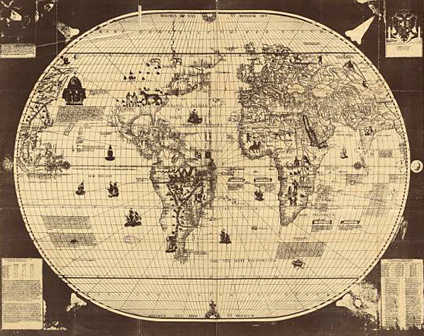 Mapa świata według Sebastiana Cabota. © Wikimedia Commons, http://maps.bpl.org.