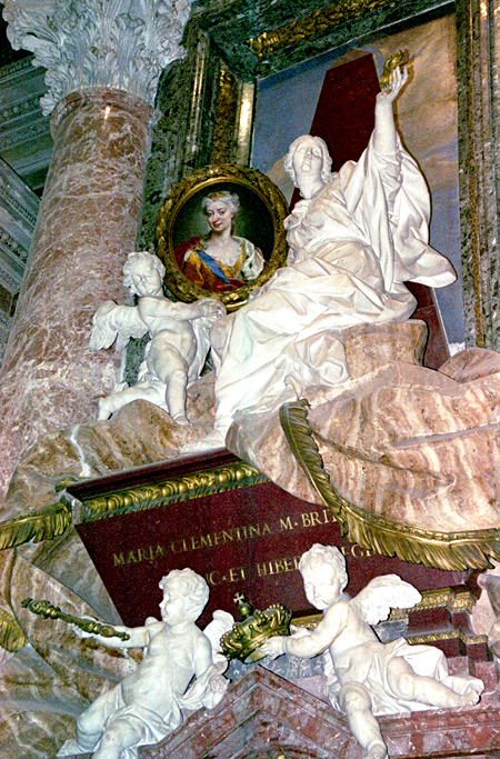 Nagrobek Marii Klementyny Sobieskiej w Bazylice św. Piotra w Rzymie. © Wikimedia Commons, domena publiczna. 